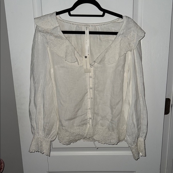 Anthropologie Ruffled Sailor Collar Blouse - Picture 3 of 7